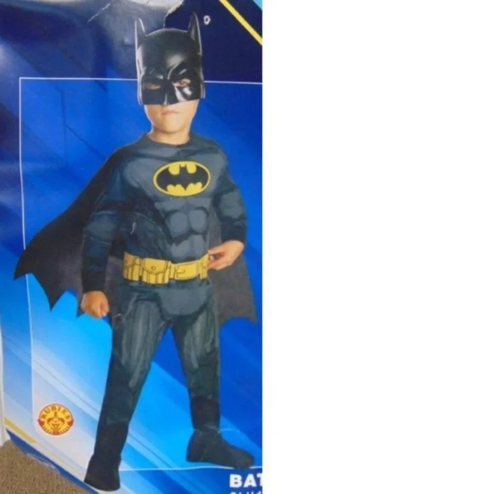 Batman Halloween Costume 12/14 Jumpsuit w/ Boot Tops, Mask, Cape Boys DC Comics